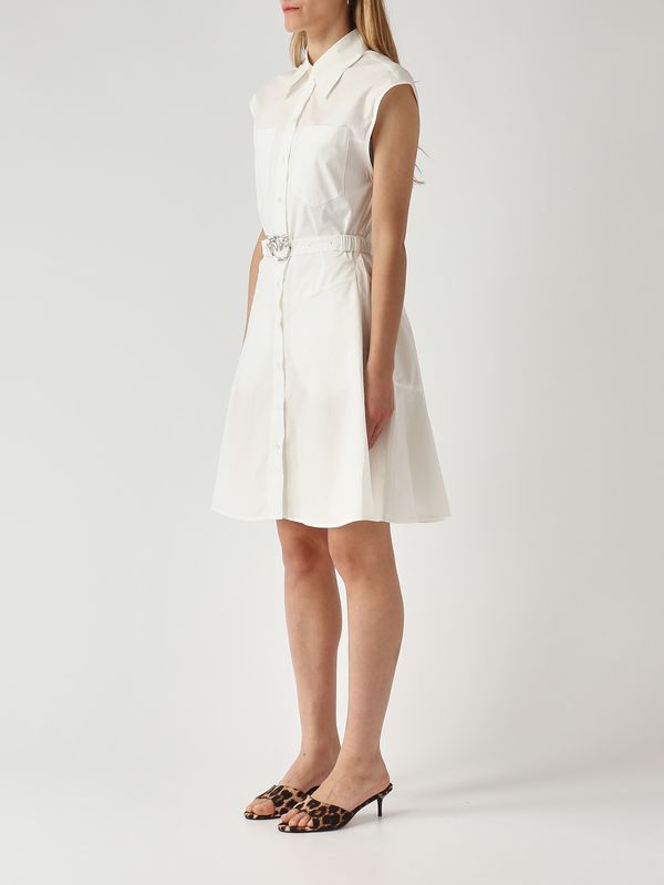 3. Damenkleid Anaceta aus Baumwollpopeline Weiß Pinko 103111a2ld