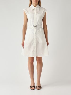 1. Damenkleid Anaceta aus Baumwollpopeline Weiß
