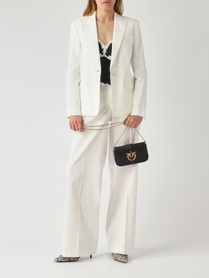 2. Top Canazei para mujer en sarga con efecto seda. Negro-Crema