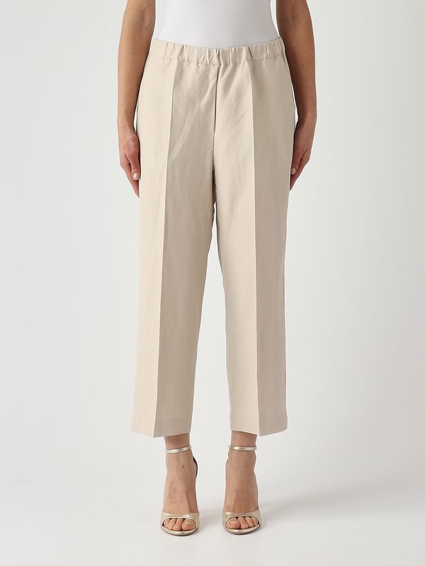1. Pantalone donna Kenneth in misto lino Beige Liviana Conti l6sm28