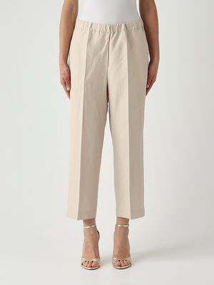 1. Pantalone donna Kenneth in misto lino Beige