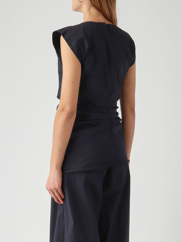 4. Alexa women's top in stretch cotton blend Midnight Blue Liviana Conti l6sk28