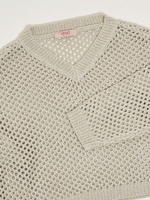 3. Pull pour fille en viscose et lurex Naturel