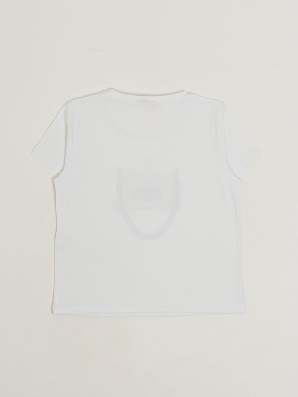 2. Camiseta de niña de algodón elástico Blanco- Bag Liu Jo ga6046js003