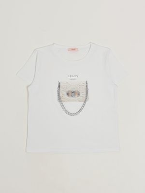 1. Camiseta de niña de algodón elástico Blanco- Bag