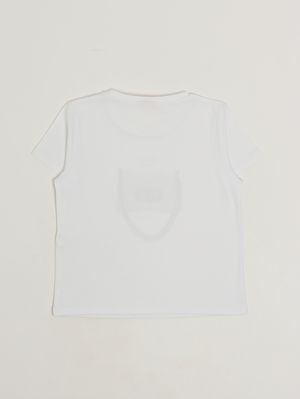 2. Camiseta de niña de algodón elástico Blanco- Bag
