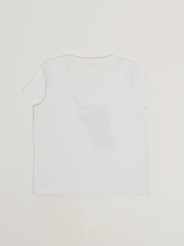 2. T-shirt bambina in cotone stretch Bianco-Verde Liu Jo ga6112js003