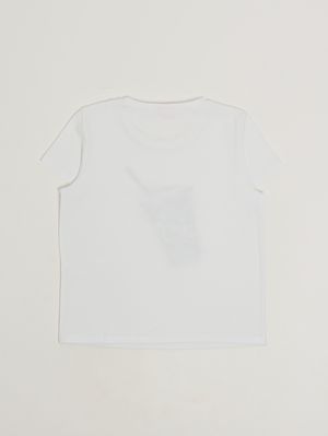 2. T-shirt bambina in cotone stretch Bianco-Verde