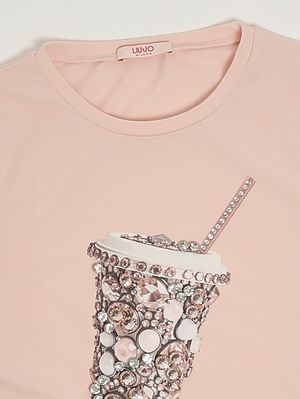 3. T-shirt bambina in cotone stretch Rosa