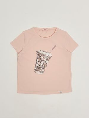 1. T-shirt bambina in cotone stretch Rosa