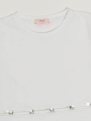 3. T-shirt bambina in cotone stretch Bianco
