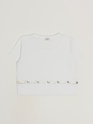2. T-shirt bambina in cotone stretch Bianco
