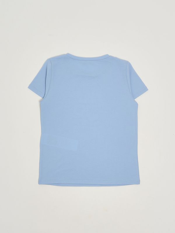 2. T-shirt bambina in cotone stretch Azzurro Liu Jo ga6167js003