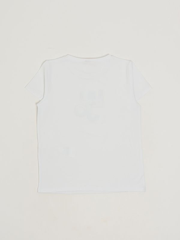2. T-shirt bambina in cotone stretch Bianco-Azzurro Liu Jo ga6167js003