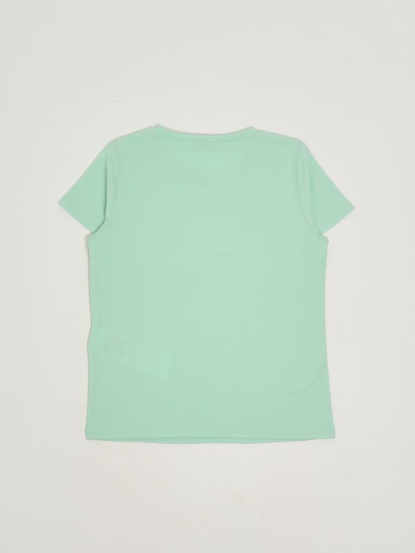2. T-shirt fille en coton stretch Vert d'eau Liu Jo ga6167js003