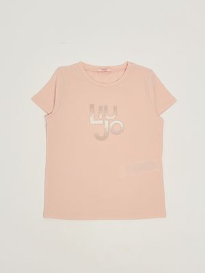 1. T-shirt bambina in cotone stretch Rosa