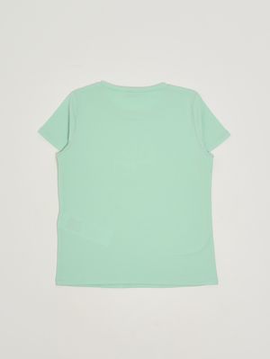2. T-shirt fille en coton stretch Vert d'eau