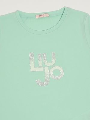 3. T-shirt fille en coton stretch Vert d'eau