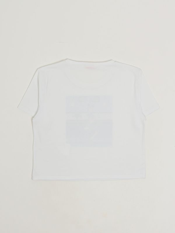 2. T-shirt bambina in cotone stretch Bianco Liu Jo ga6185js003
