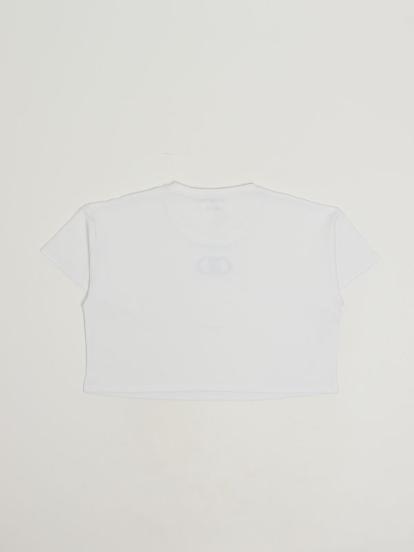 2. Camiseta de niña de algodón elástico Blanco-Azul Liu Jo ga6211js003