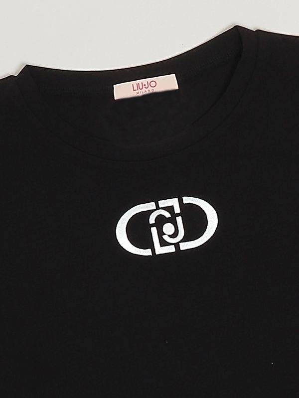 3. T-shirt bambina in cotone stretch Nero-Bianco Liu Jo ga6211js003