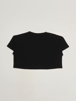 2. T-shirt bambina in cotone stretch Nero-Bianco