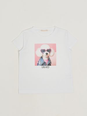1. T-shirt bambina in cotone stretch Bianco