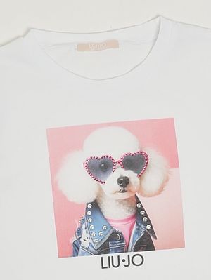 3. T-shirt bambina in cotone stretch Bianco