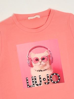 3. T-shirt fille en coton stretch Corail