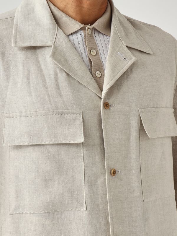5. Men's John linen overshirt Turtle dove Briglia john300118
