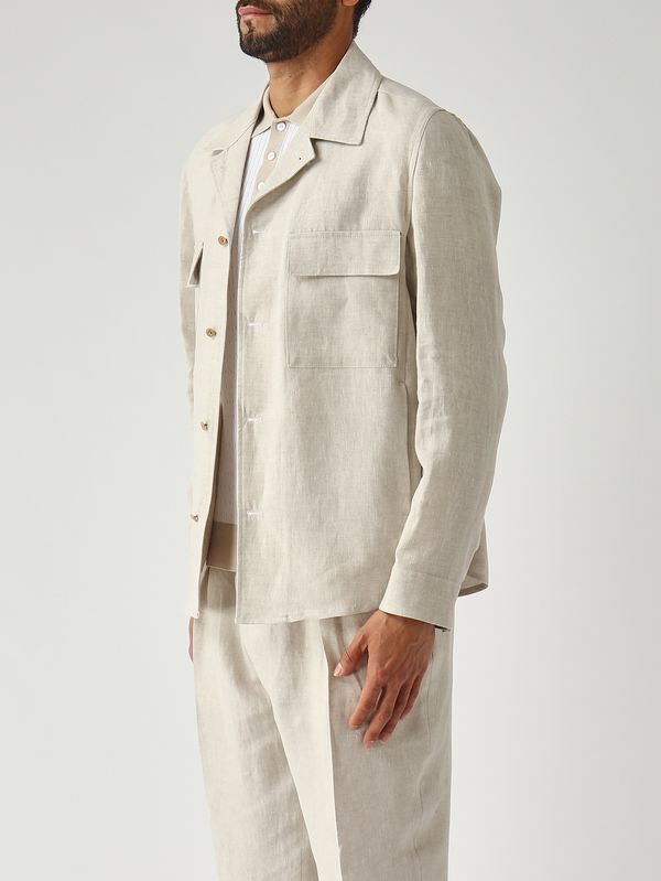 3. Men's John linen overshirt Turtle dove Briglia john300118