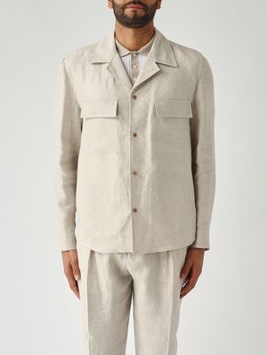 1. Men's John linen overshirt Turtle dove