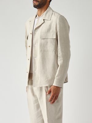 3. Men's John linen overshirt Turtle dove