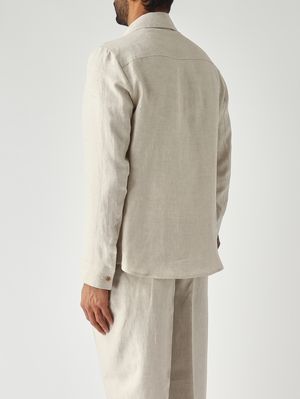 4. Men's John linen overshirt Turtle dove