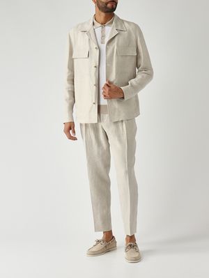 2. Men's John linen overshirt Turtle dove