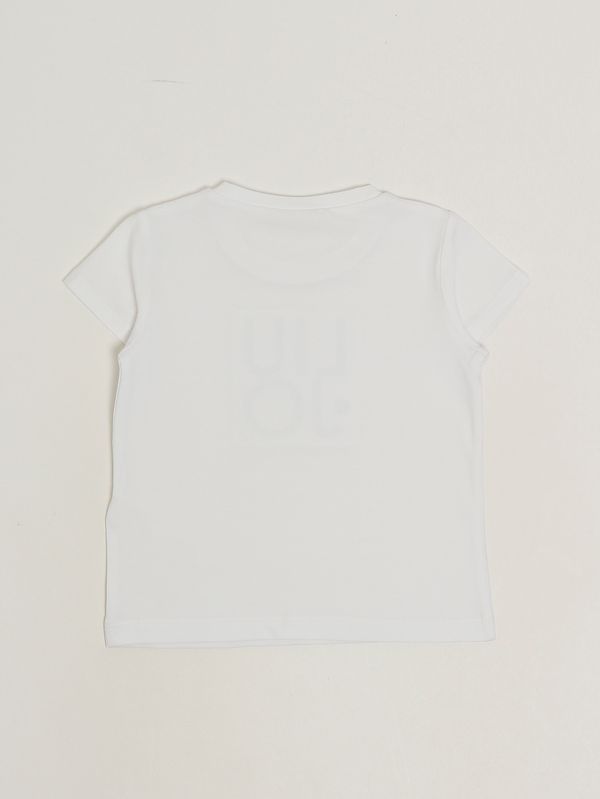 2. Camiseta de niña de algodón elástico. Blanco Liu Jo ka6084js003