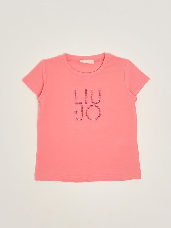 1. T-shirt fille en coton stretch Corail Liu Jo ka6084js003