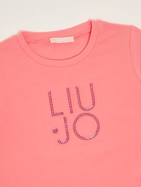 3. T-shirt fille en coton stretch Corail Liu Jo ka6084js003