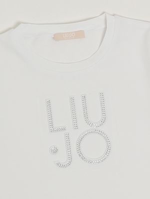 3. Mädchen-T-Shirt aus Stretch-Baumwolle Weiß