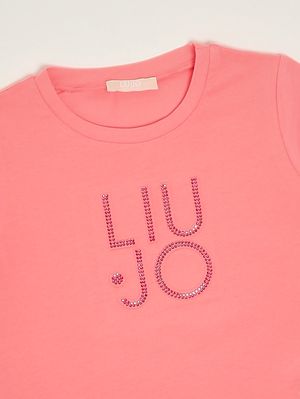 3. T-shirt fille en coton stretch Corail