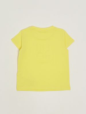 2. Camiseta de niña de algodón elástico. Amarillo