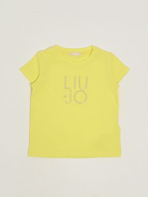 1. Camiseta de niña de algodón elástico. Amarillo