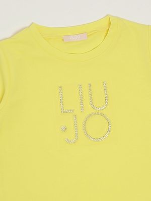 3. Camiseta de niña de algodón elástico. Amarillo