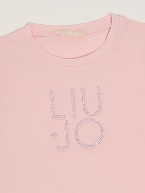 3. Camiseta de niña de algodón elástico. Rosa
