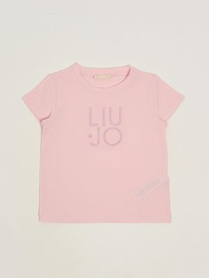 1. Camiseta de niña de algodón elástico. Rosa