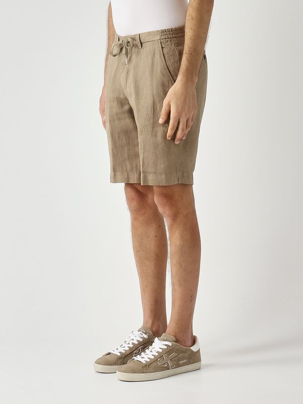 2. Bermuda uomo Malibu in puro lino Biscotto Briglia malibu300034