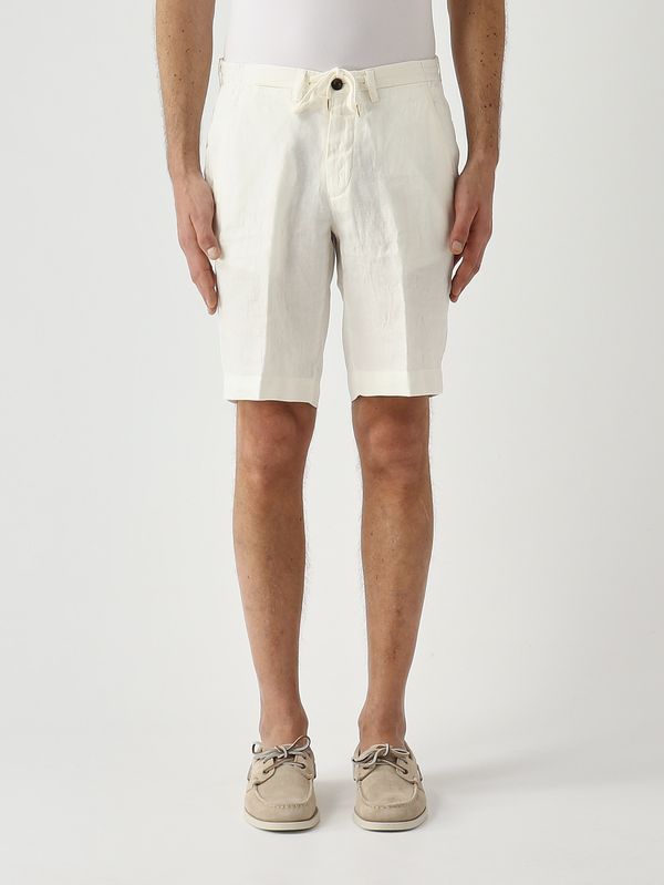 Bermudas Malibu para hombre en lino puro. Leche Briglia