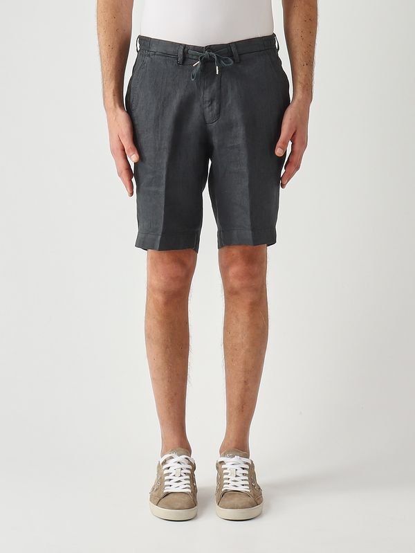 1. Bermuda uomo Malibu in puro lino Navy Briglia malibu300034