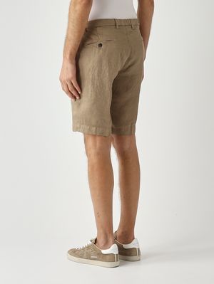 3. Bermuda uomo Malibu in puro lino Biscotto