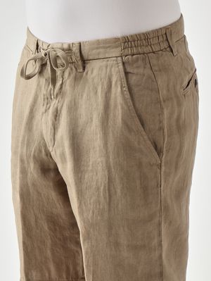 4. Bermuda uomo Malibu in puro lino Biscotto
